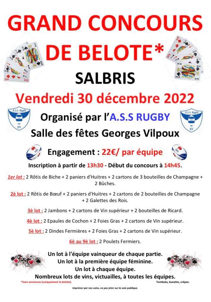 concours belote rugby salbris