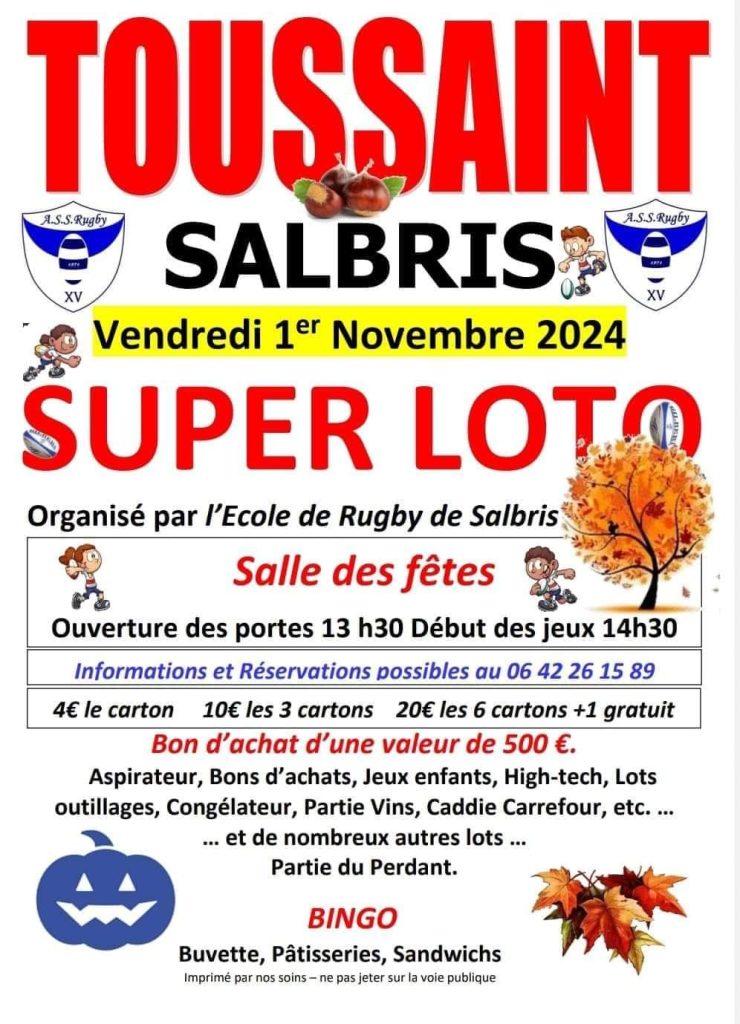 loto 1er novembre rugby salbrius
