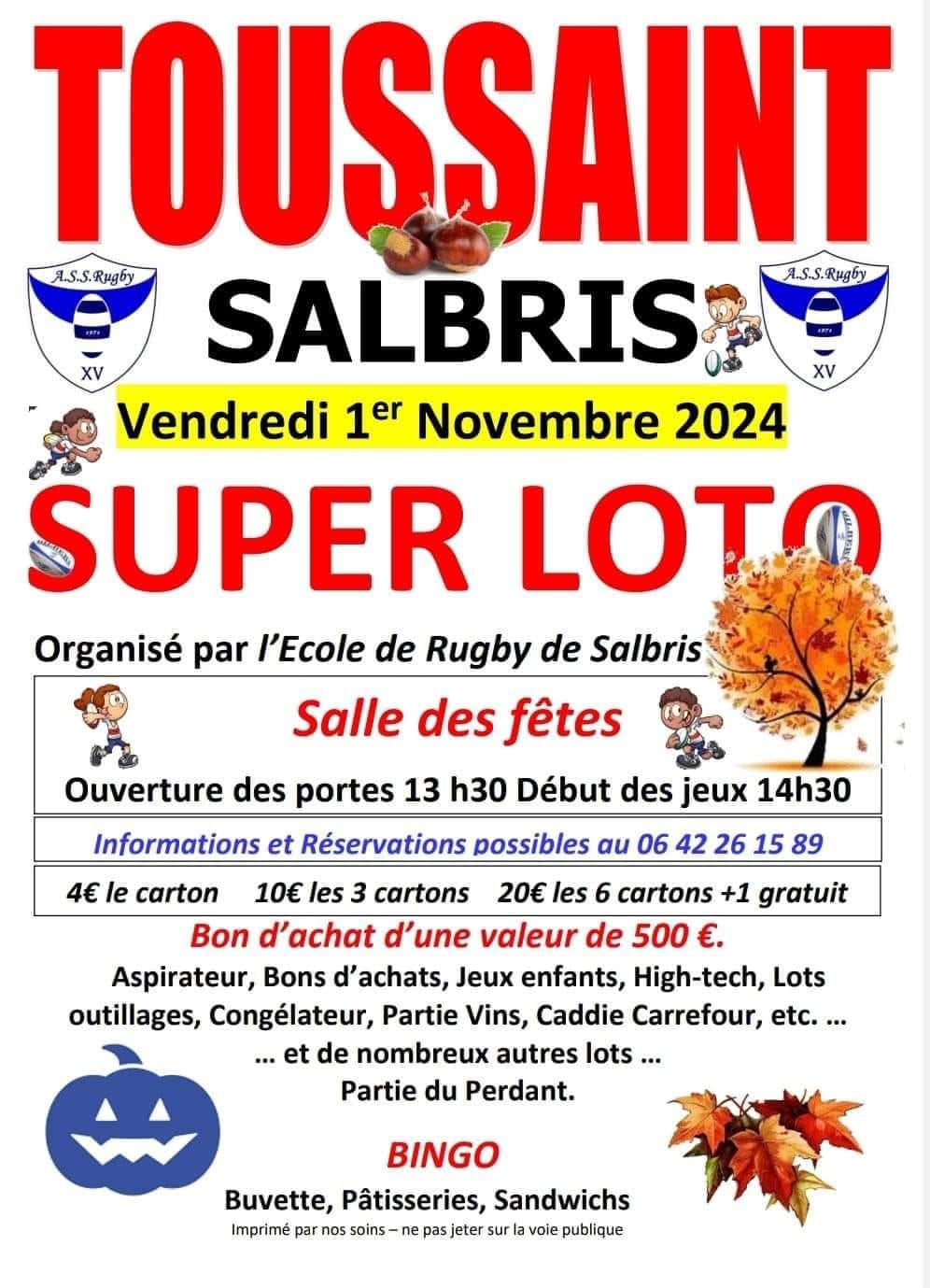 loto 1er novembre rugby salbrius