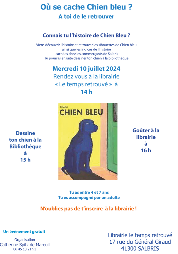 affiche chien bleu