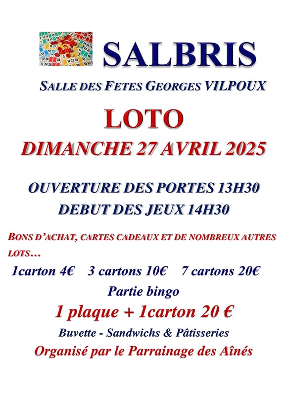 loto parrainage 27 avril 2025