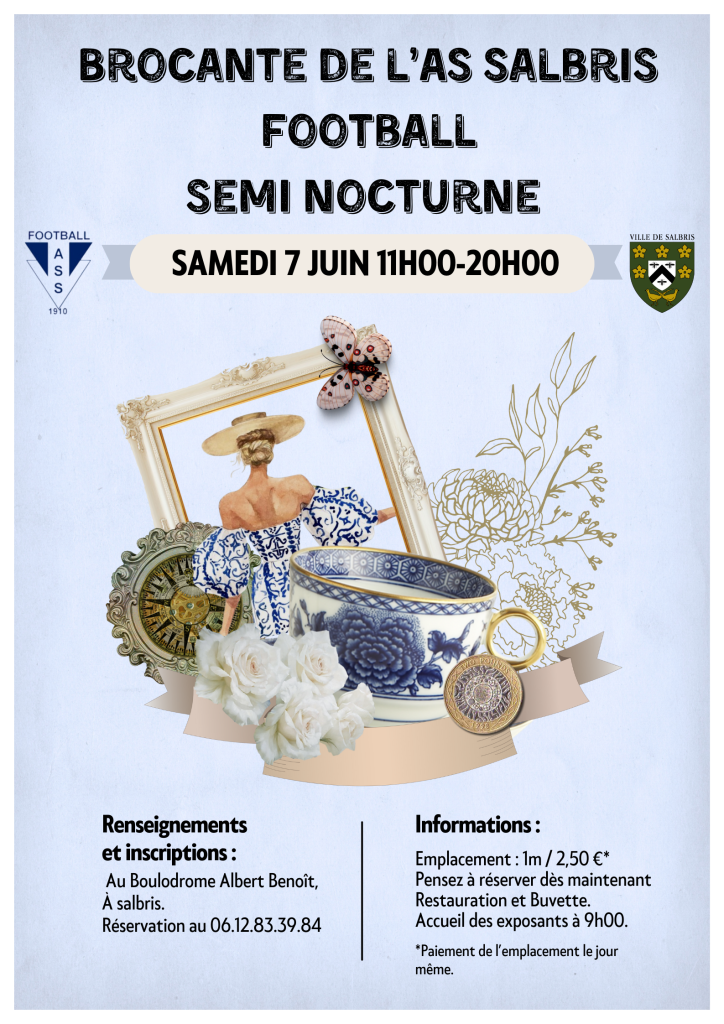 Affiche brocante football salbris 2025