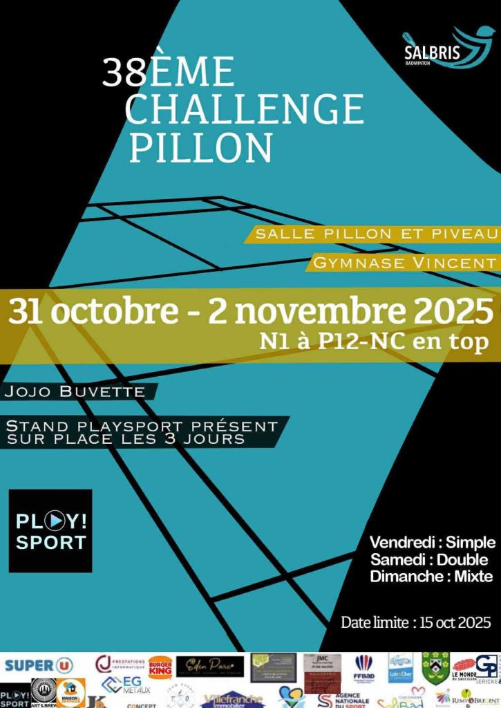 challenge pillon badminton salbris