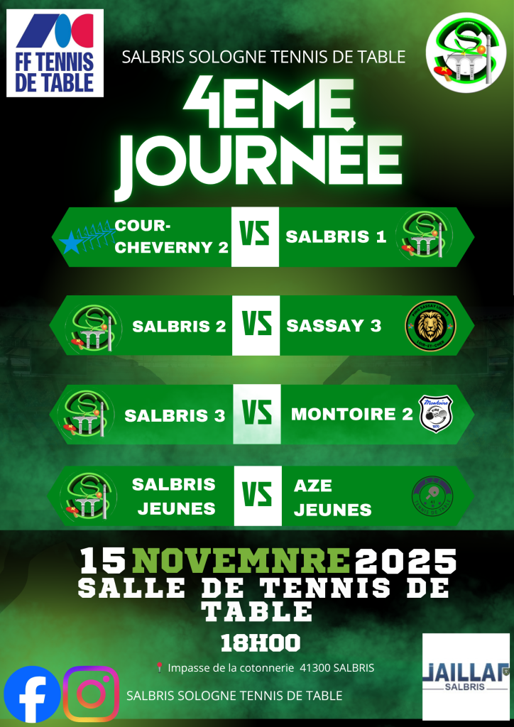 championnat tennis de table salbris 15 novembre