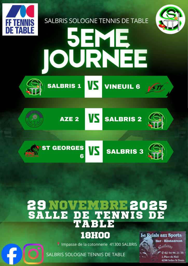 championnat tennis de table salbris 29 novembre