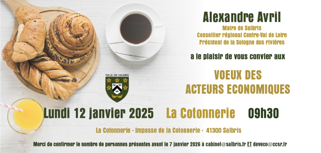 Carton invitation voeux du maire acteurs economiques 2026