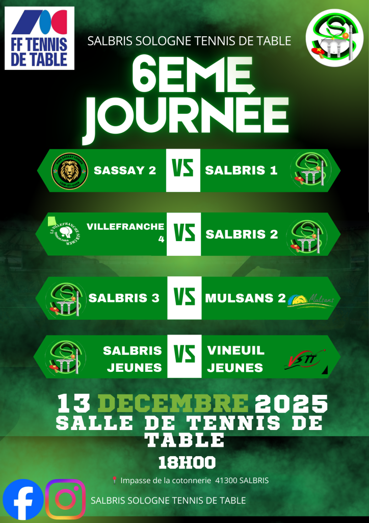 championnat tennis de table salbris 13 décembre