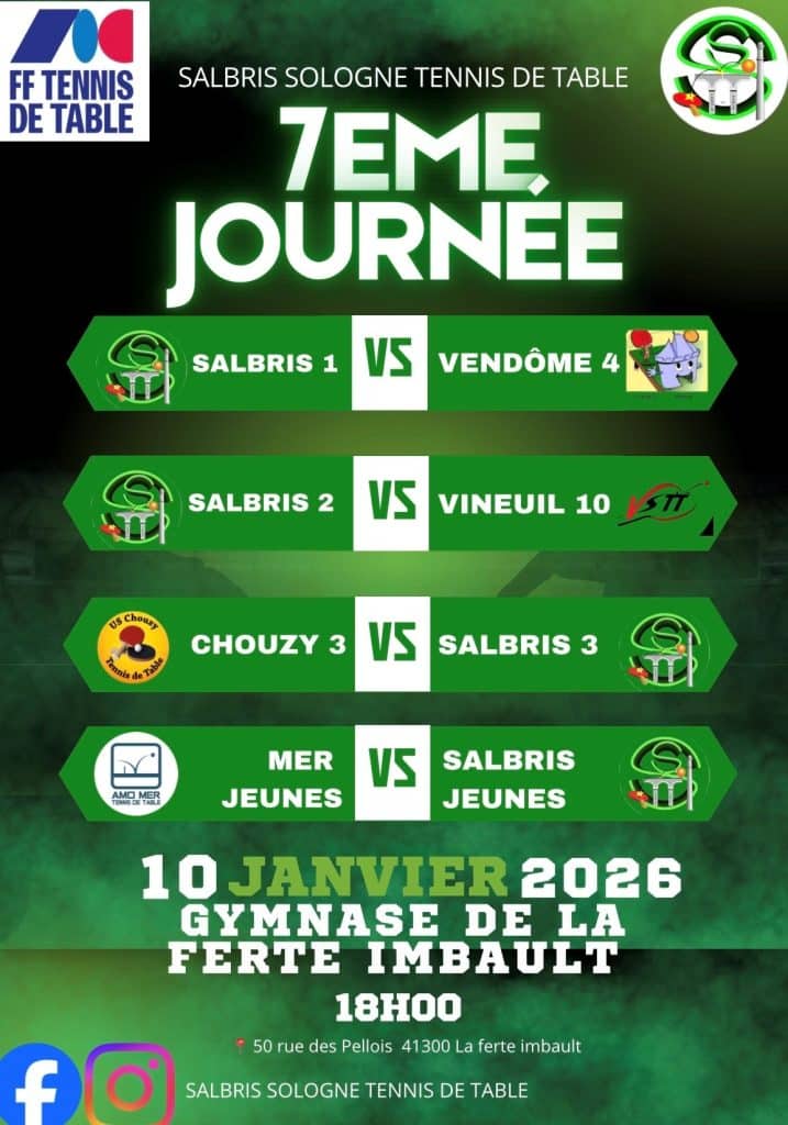 championnat tennis de table salbris 10 janvier