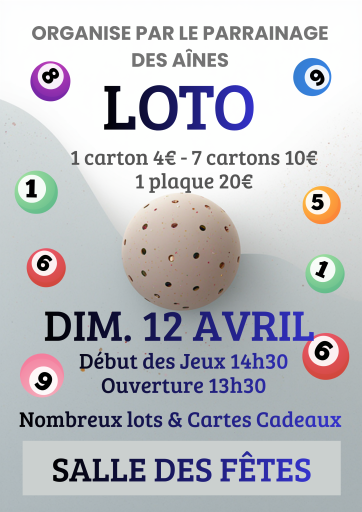 loto 12 avril parrainage aines salbris