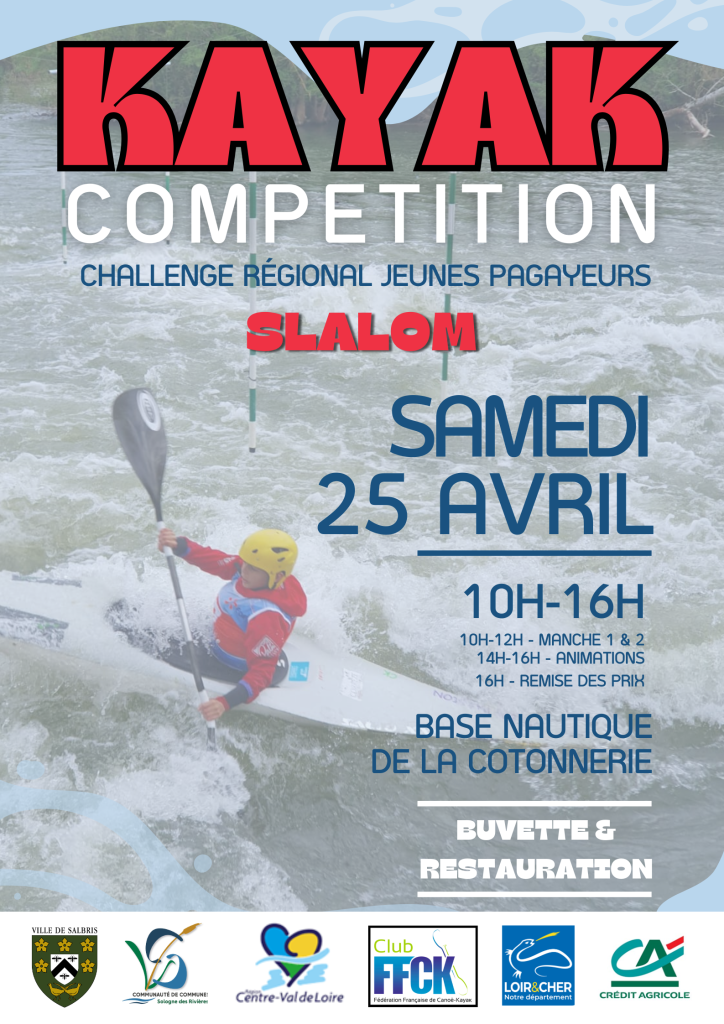 affiche competition kayak salbris avril 2026