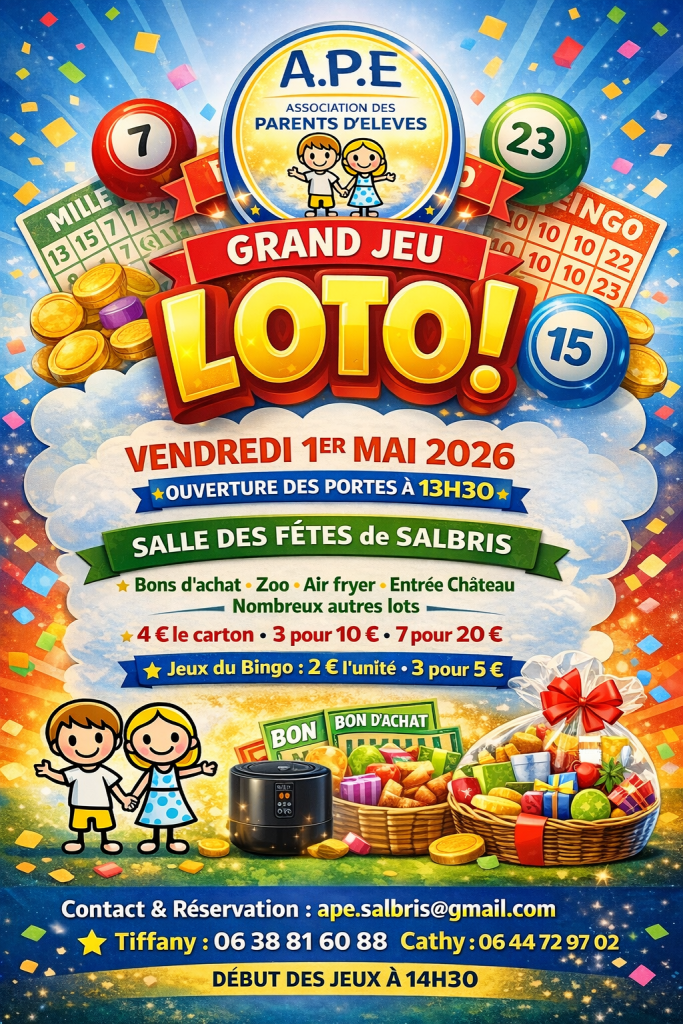 Affiche loto 2026 ape salbris