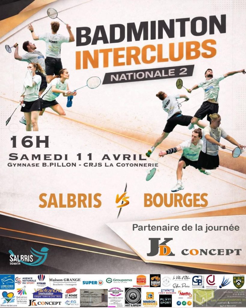 affiche badminton salbris vs bourges