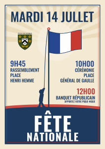 affiche fete nationale retro - vectoriel