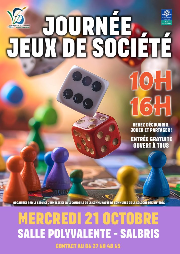 affiche journée jeux de société salbris
